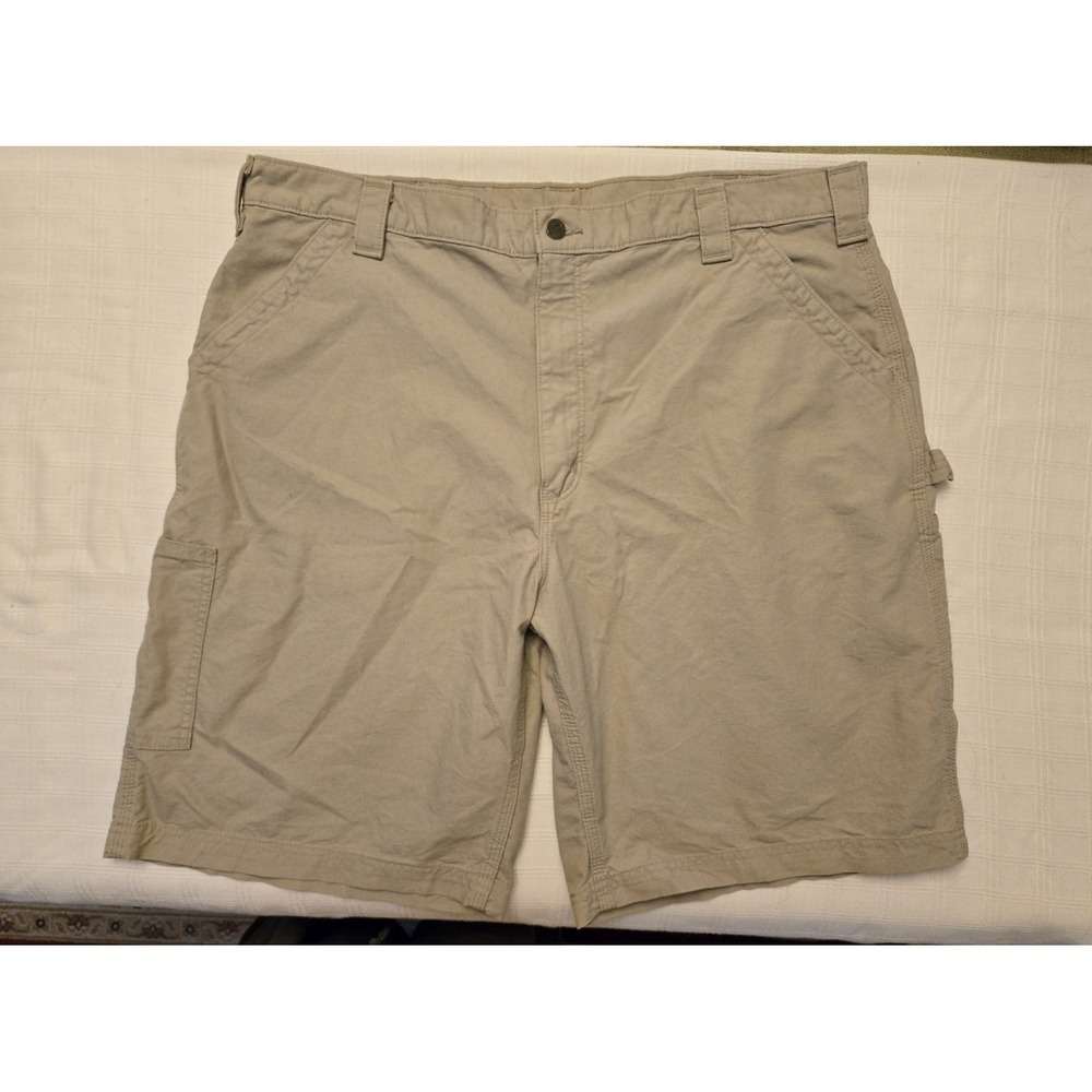 Carhartt Original Fit Beige Carpenter Shorts Mens 42 100% Cotton B147 Tan EUC